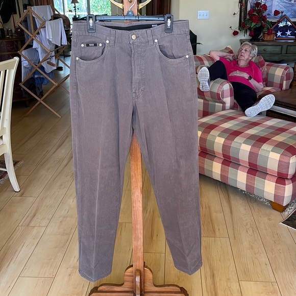 Boss Hugo Boss Alabama corduroy grey men's pants 34 x 31”